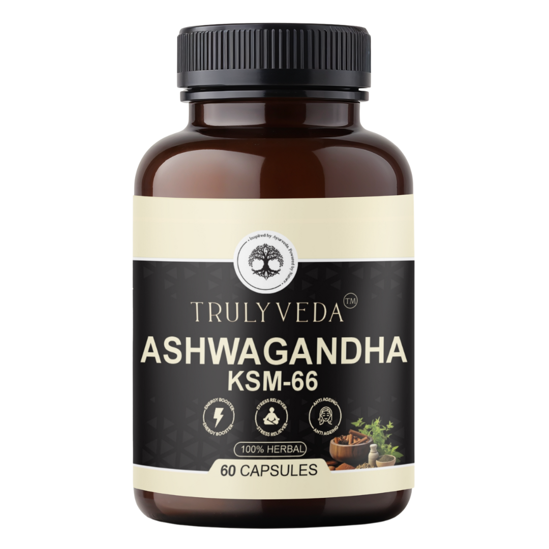 Truly Veda Ashwagandha KSM-66 Capsules – 60 Capsules