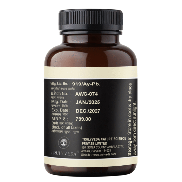 Truly Veda Ashwagandha KSM-66 Capsules – 60 Capsules