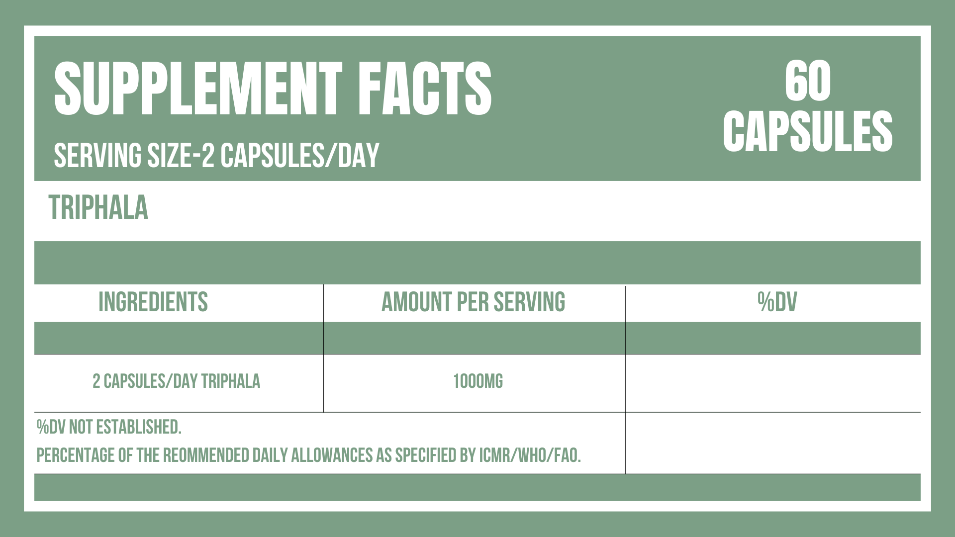 Truly Veda Organic Triphala Capsules - 60 Capsules