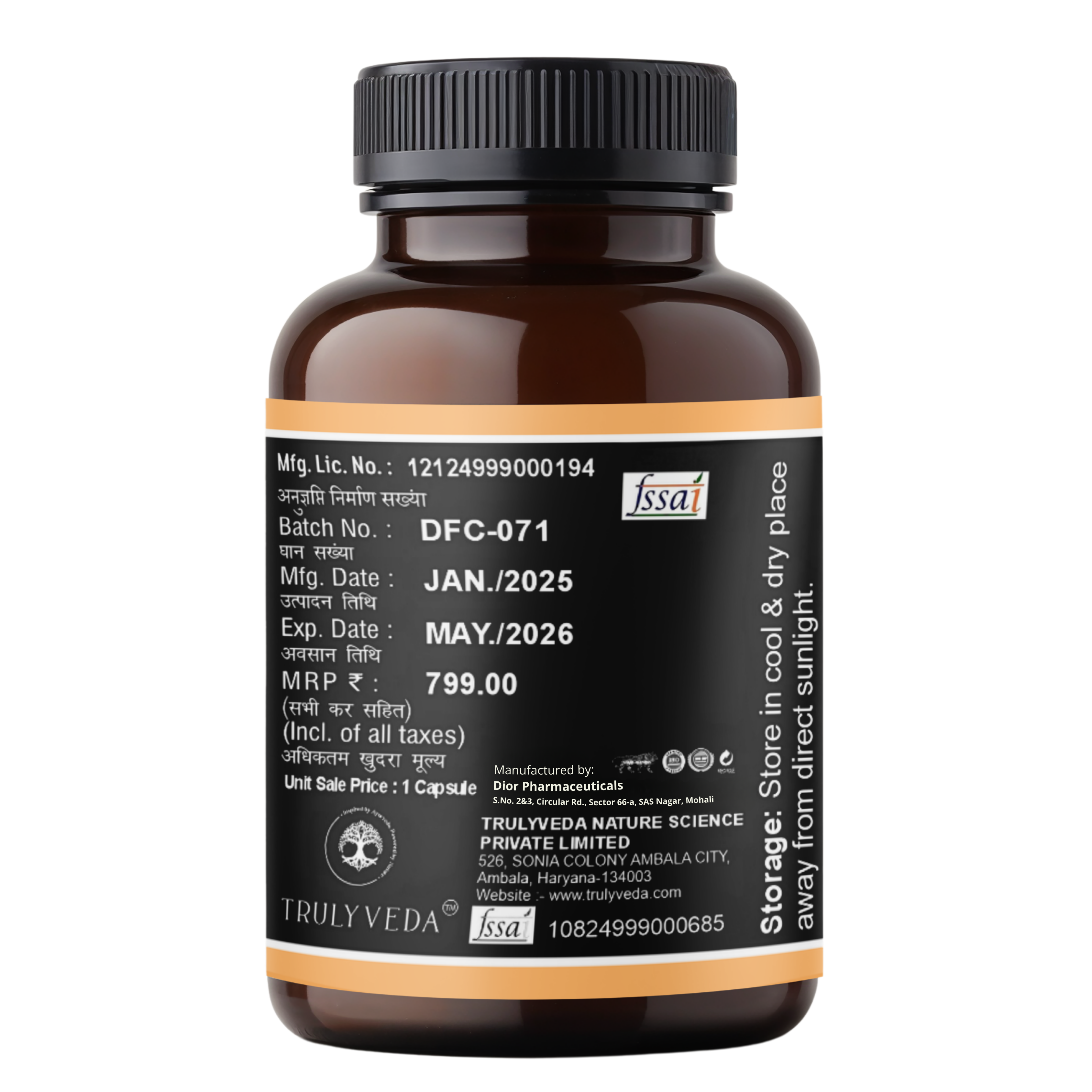 Truly Veda D3, B12 & K120 Vitamins Capsules with Calcium, Magnesium & Zinc