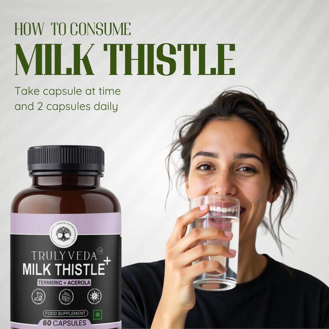 Truly Veda Liver Detox Supplement with Milk Thistle Extract Capsules